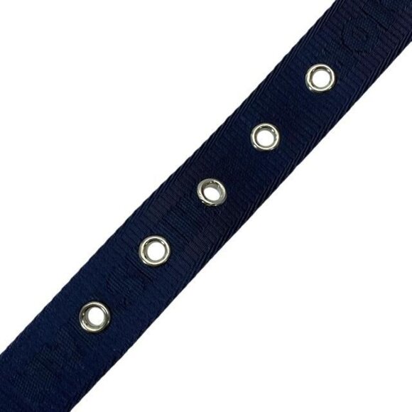 Dior Belt Logo Jacquard Small Item Canvas Leather Logo Navy Silver Hardware main image 7
